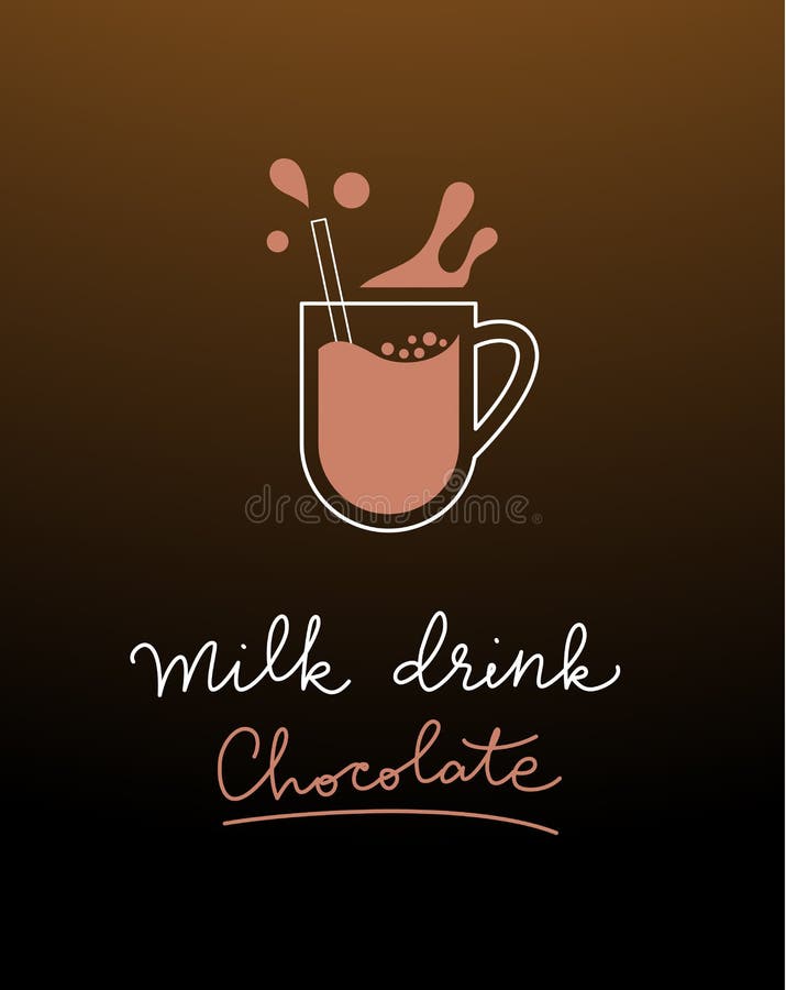 Bebida De Leche De Chocolate Con Salpicaduras Ilustración del Vector