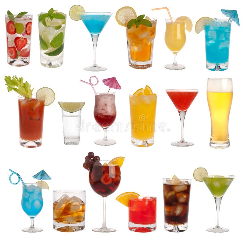 Bebidas, coctails y cerveza fotografía de archivo libre de regalías Bebidas, coctails y cerveza fotografía de archivo libre de regalías