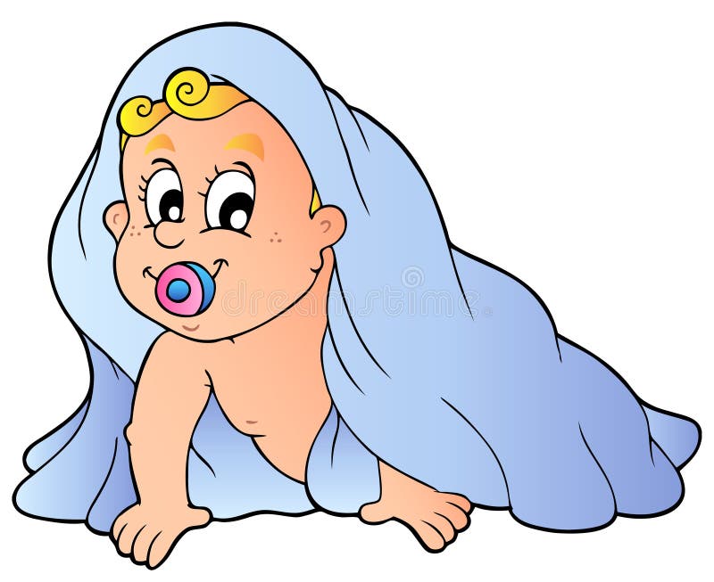 Bebé de arrastre en toalla