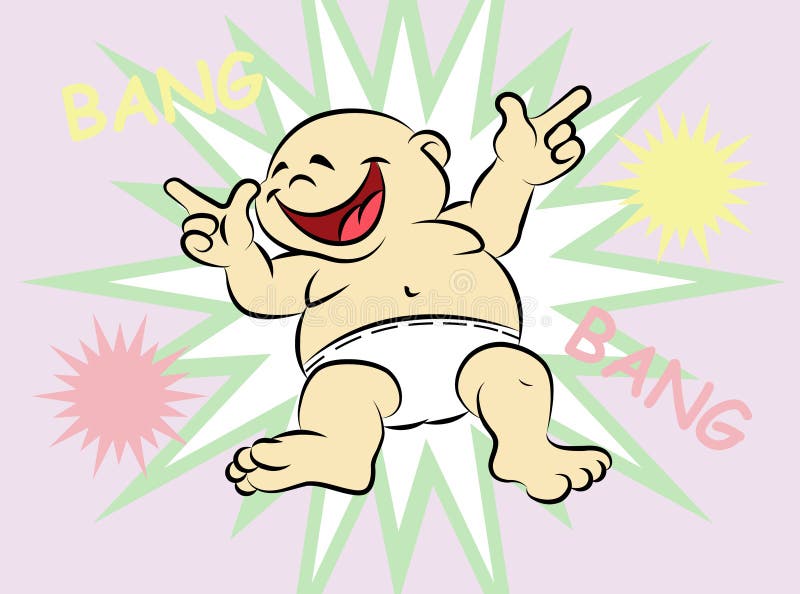 Bebé feliz de la explosión de la explosión stock de ilustración Bebé feliz de la explosión de la explosión stock de ilustración