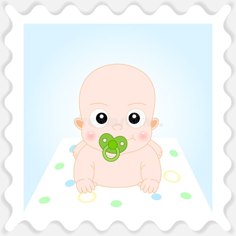 Illustration of Cute Cartoon Baby Boy. Illustration of Cute Cartoon Baby Boy