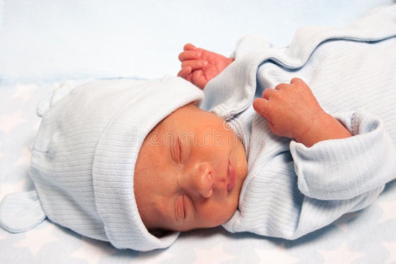 Portrait of a Sweet Newborn Baby Boy Sleeping. Portrait of a Sweet Newborn Baby Boy Sleeping