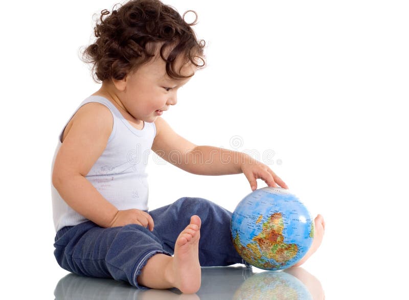 Bebê com globo. fotos de stock royalty free Bebê com globo. fotos de stock royalty free