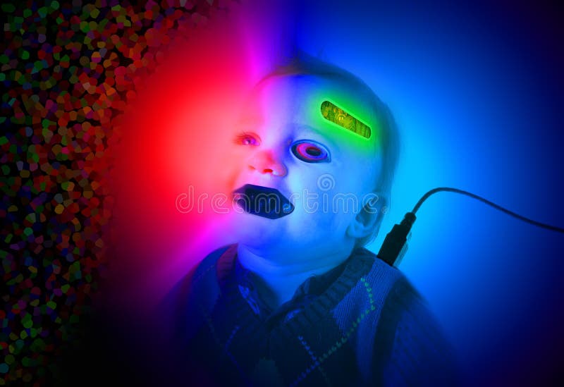 Bebê do Cyborg imagem de stock Bebê do Cyborg imagem de stock