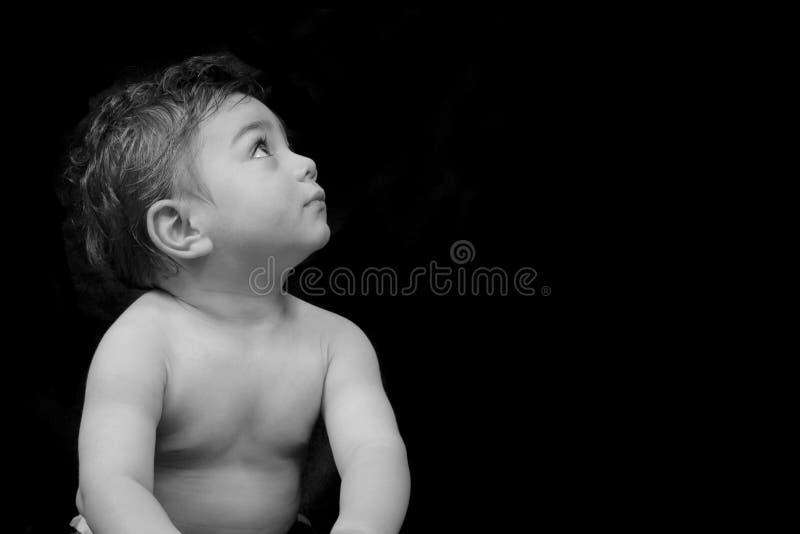 Bebê em b/w imagem de stock royalty free Bebê em b/w imagem de stock royalty free