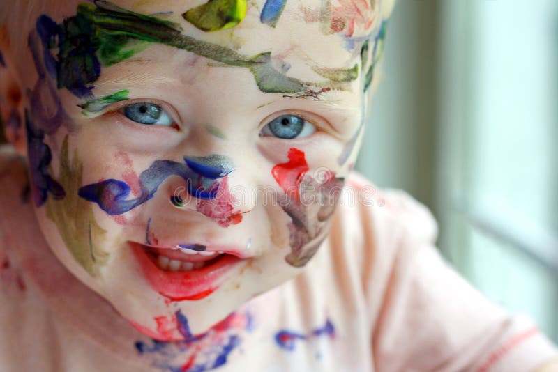 Bebê pintado imagem de stock royalty free Bebê pintado imagem de stock royalty free