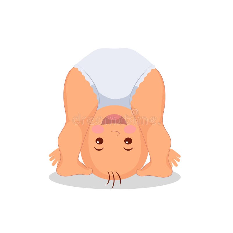Bebê que joga estar em sua cabeça Jogo da criança pequena de cabeça para baixo Bebê isolado no fundo branco cópia da quadriculaçã ilustração do vetor Bebê que joga estar em sua cabeça Jogo da criança pequena de cabeça para baixo Bebê isolado no fundo branco cópia da quadriculaçã ilustração do vetor