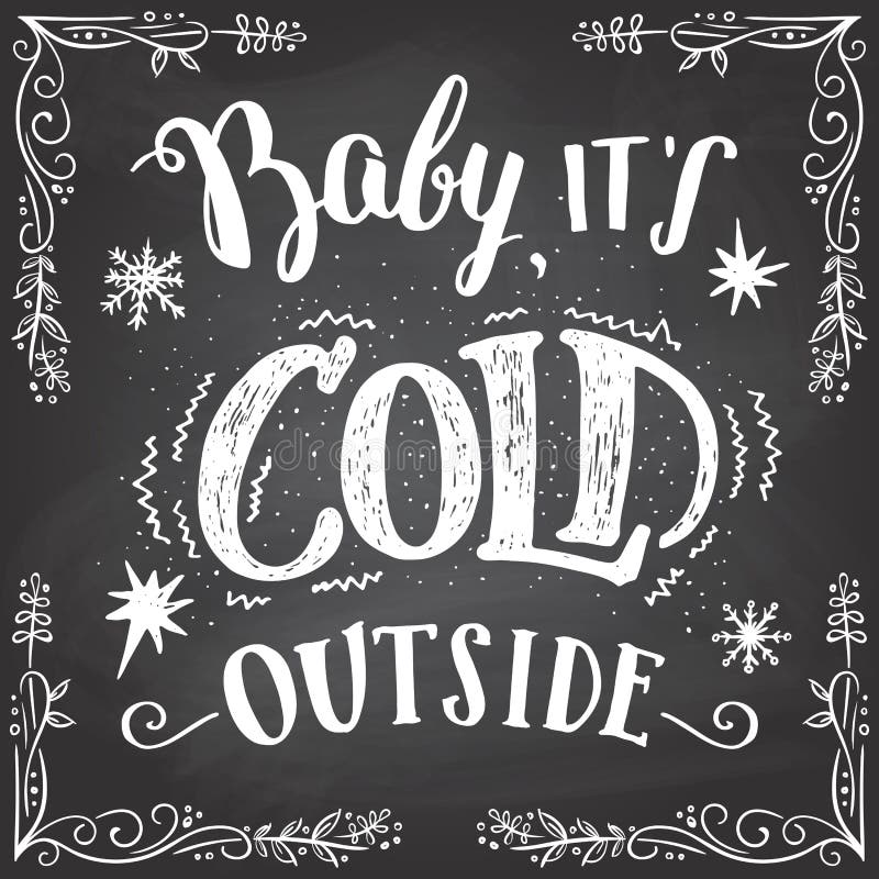 Bebê seu sinal exterior frio da mão-rotulação ilustração stock Bebê seu sinal exterior frio da mão-rotulação ilustração stock