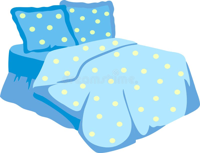 blanket on bed drawing clipart