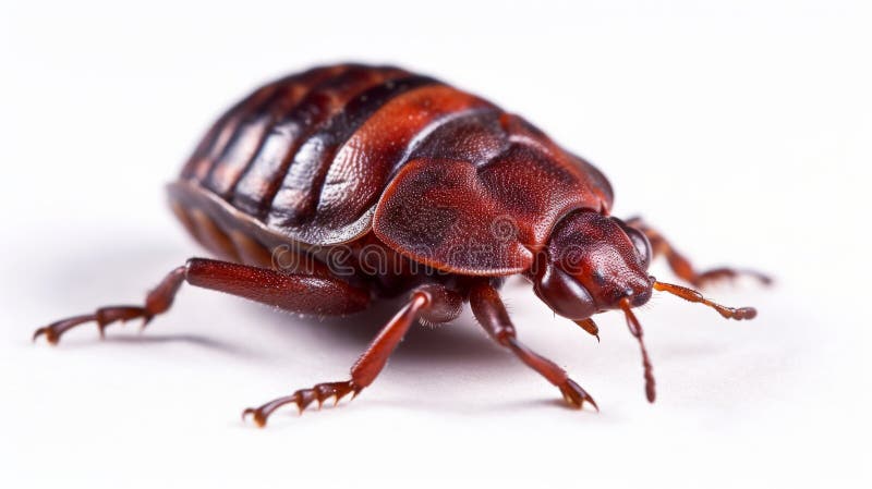 Bed bug isolated on white background. Generative AI.