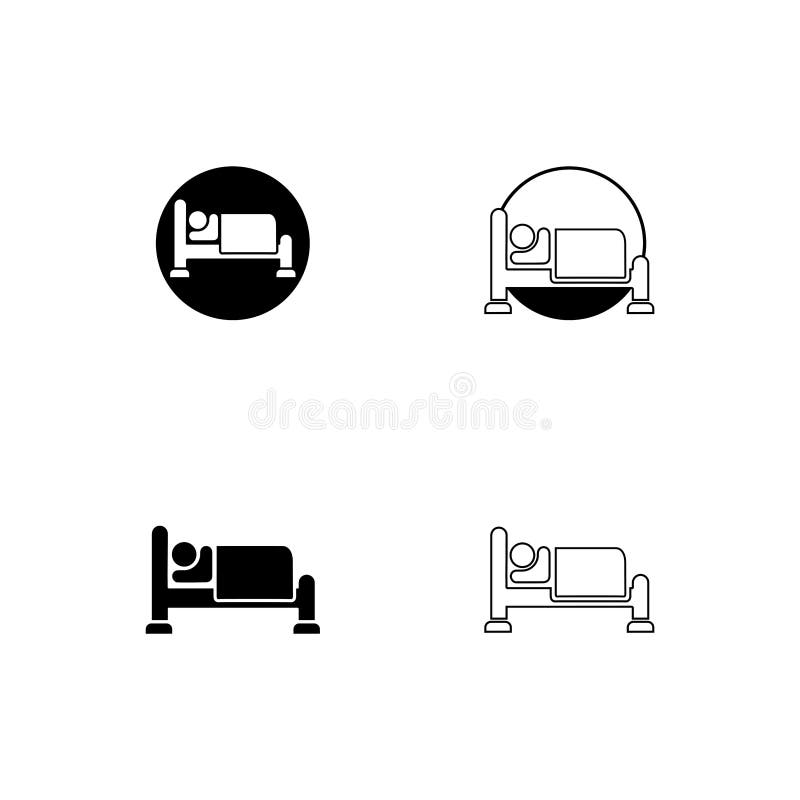 Bed Icon, Furniture Vector Illustration, Flat Design Stock Illustration