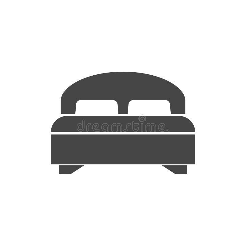 Bed Icon, Vector Black Bed Icon Stock Vector Illustration of flat
