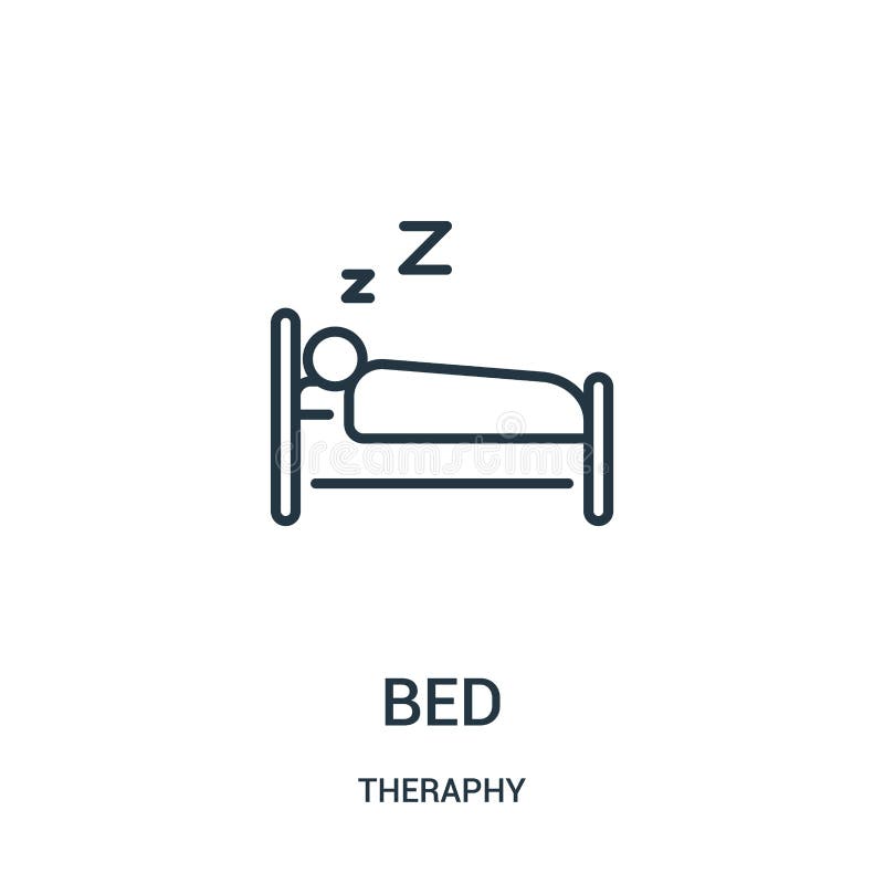 bed icon vector from theraphy collection. Thin line bed outline icon vector illustration