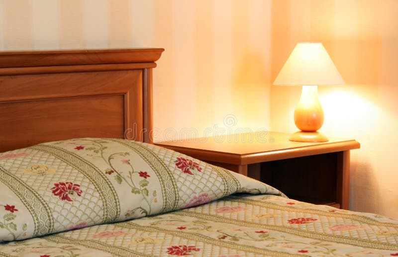 Bed with lamp