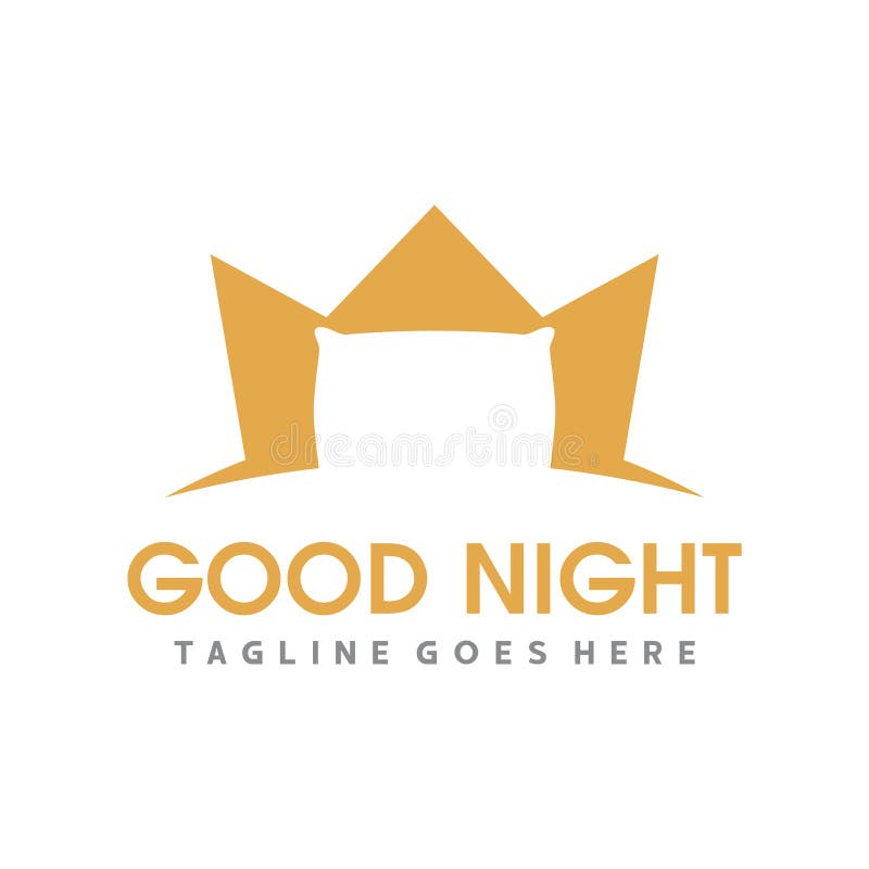 King Bed Logo. Sleep Logo Vector stock illustration