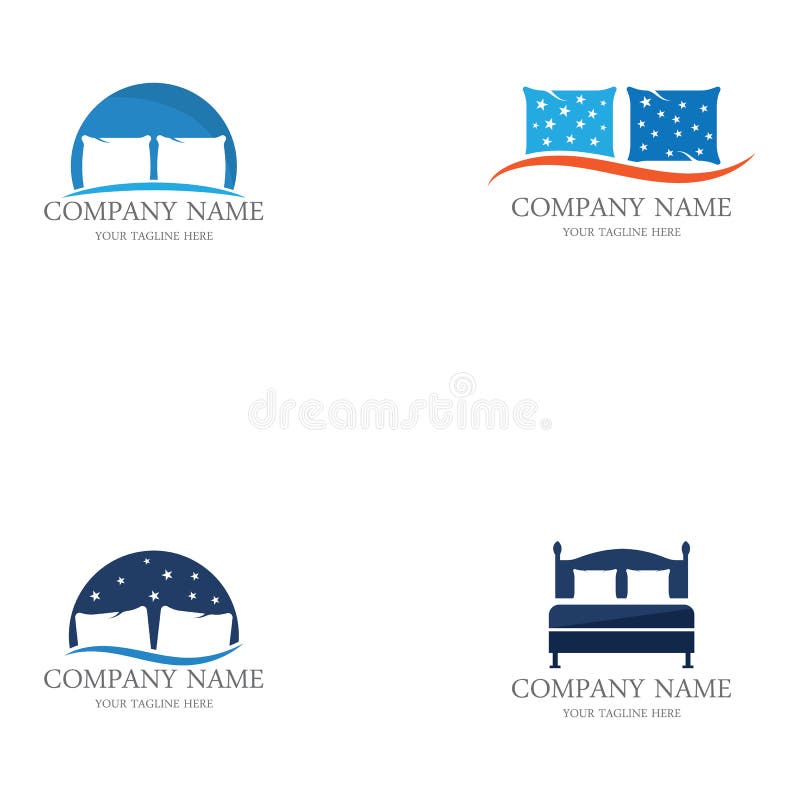 Bed Logo Vector Illustration Design Template.Bed Logo Vector Stock Vector Illustration of