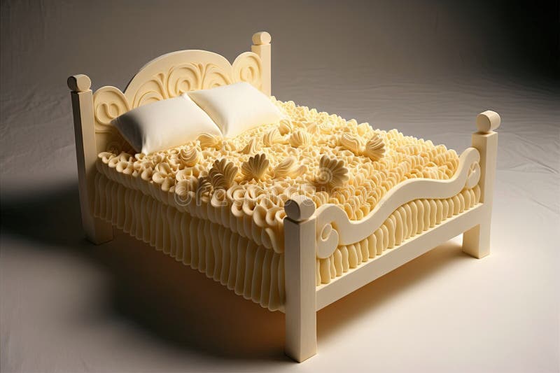 Bed Made Out of Pasta Illustration Generative Ai Stock Illustration Illustration of house