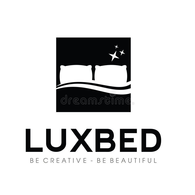 Bed and Sleep Logo Vector Inspiration stock illustration