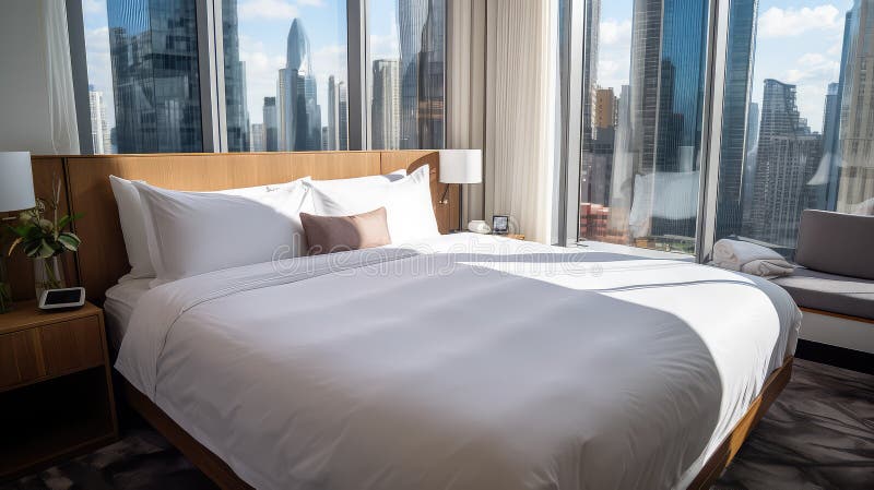 Bed 4 star review vector illustration