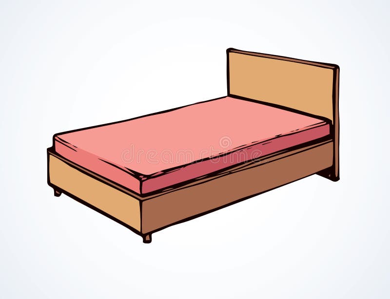 Bed. Vector drawing stock vector. Illustration of decorative - 127575302