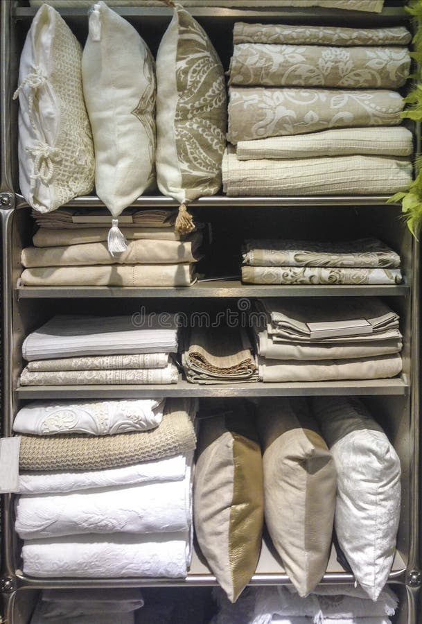 Bed wear on shelves stock image. Image of shop, cotton 79226795