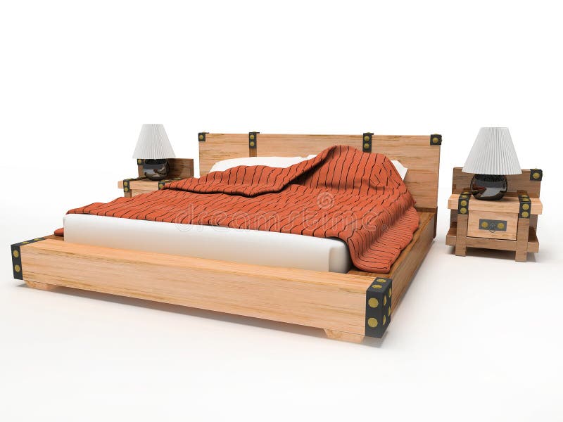 Bed on a white background stock photo. Image of sleep 6541338