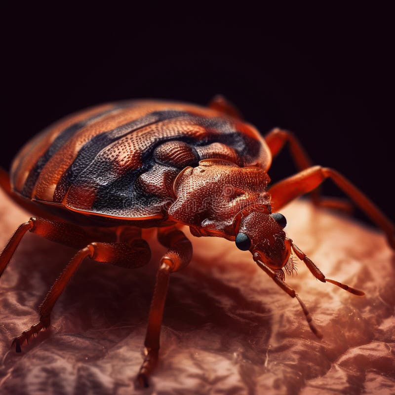 Bed Bug Macro. Cimex Hemipterus, Close Up View Stock Photo Image of parasitic, mouthparts