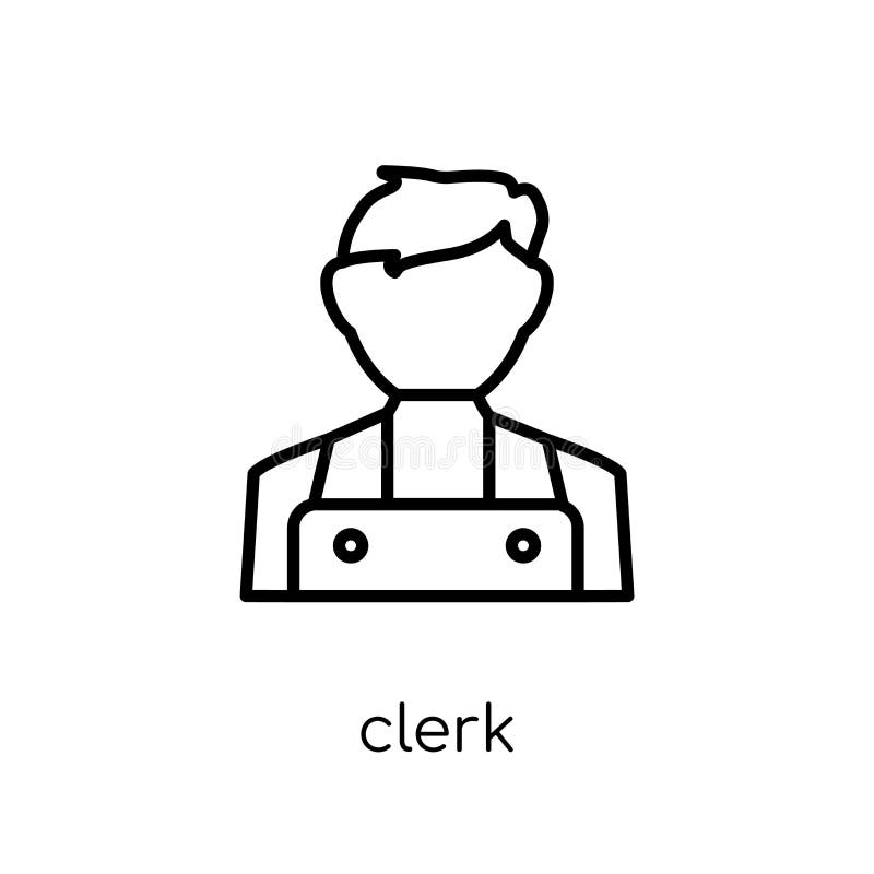 Bediendenpictogram In modern vlak lineair vectorbediendenpictogram op wit stock illustratie Bediendenpictogram In modern vlak lineair vectorbediendenpictogram op wit stock illustratie
