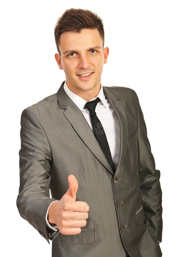 Bedrijfs mens die duim opgeven royalty-vrije stock afbeeldingen Bedrijfs mens die duim opgeven royalty-vrije stock afbeeldingen