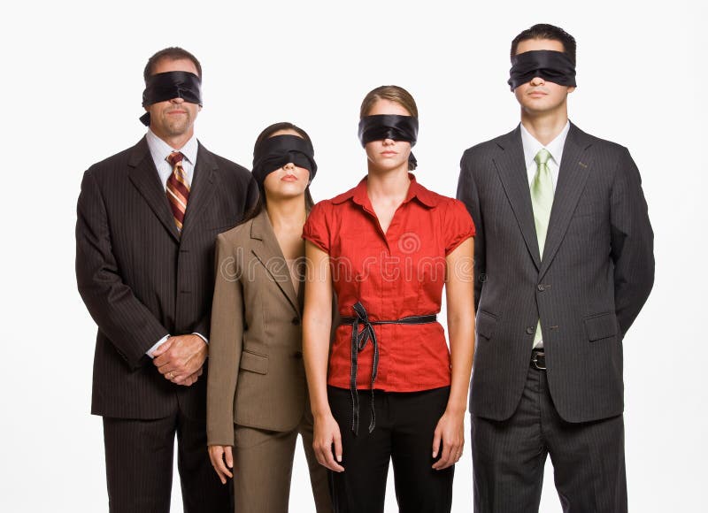 Bedrijfs mensen in blinddoeken stock fotografie Bedrijfs mensen in blinddoeken stock fotografie