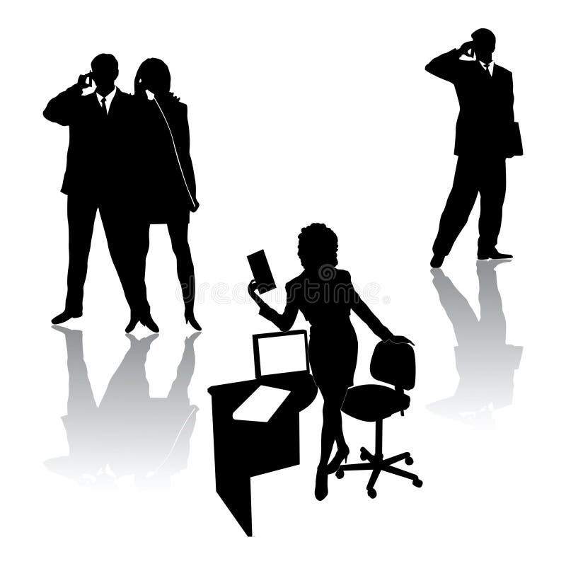 Bedrijfs mensensilhouetten stock illustratie Bedrijfs mensensilhouetten stock illustratie