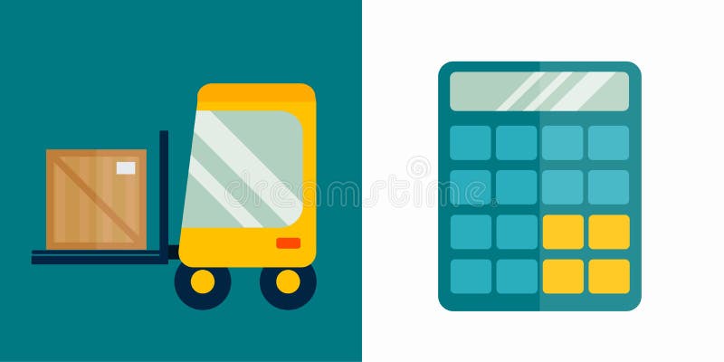 Bedrijfscalculator en de technologie vectorpictogram van het leveringsvervoer royalty-vrije illustratie Bedrijfscalculator en de technologie vectorpictogram van het leveringsvervoer royalty-vrije illustratie