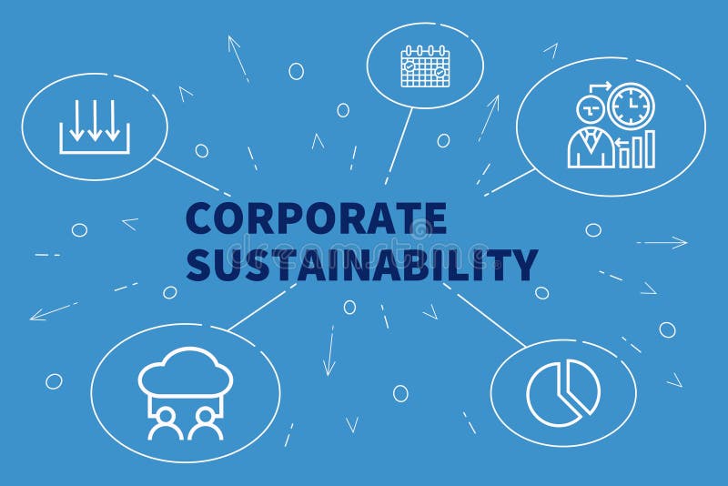 Bedrijfsillustratie die het concept collectieve sustainab tonen royalty-vrije illustratie Bedrijfsillustratie die het concept collectieve sustainab tonen royalty-vrije illustratie