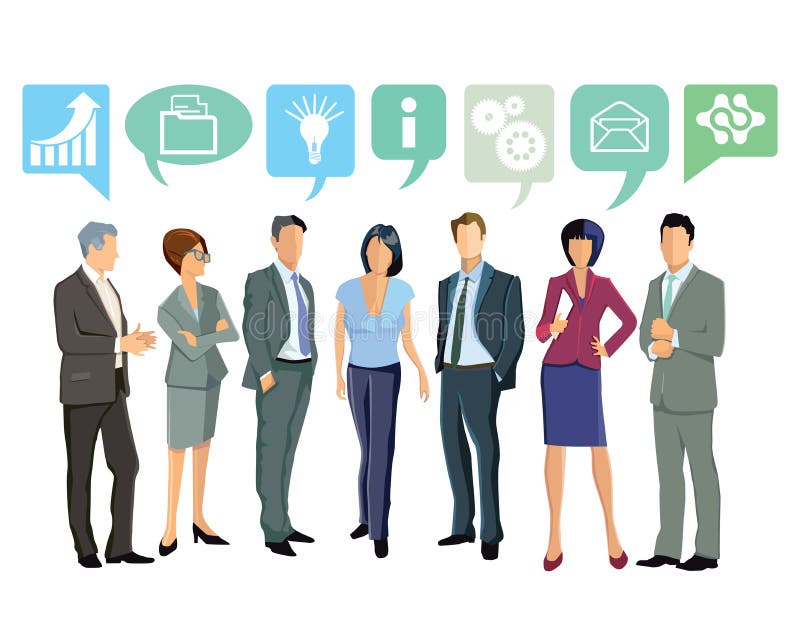 Zakelijke mensen die ideeën bespreken stock illustratie