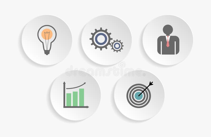 Bedrijfspictogrammen voor infographic stock illustratie Bedrijfspictogrammen voor infographic stock illustratie