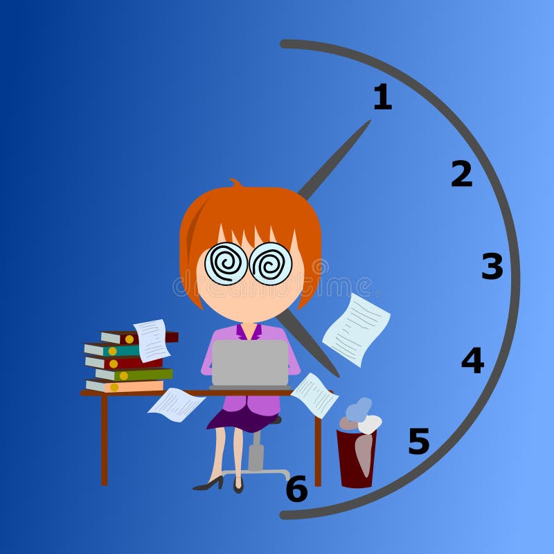 Bedrijfsvrouwen die aan bezige tijdvector werken vector illustratie Bedrijfsvrouwen die aan bezige tijdvector werken vector illustratie