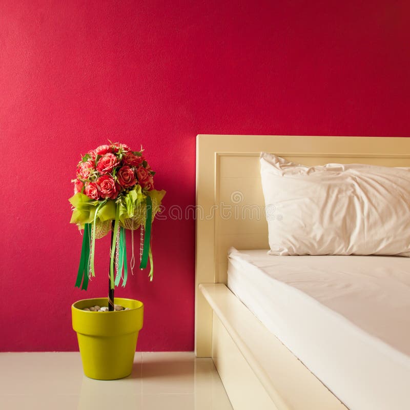 Bedroom stock image. Image of flowerbed, interior, background 45488385