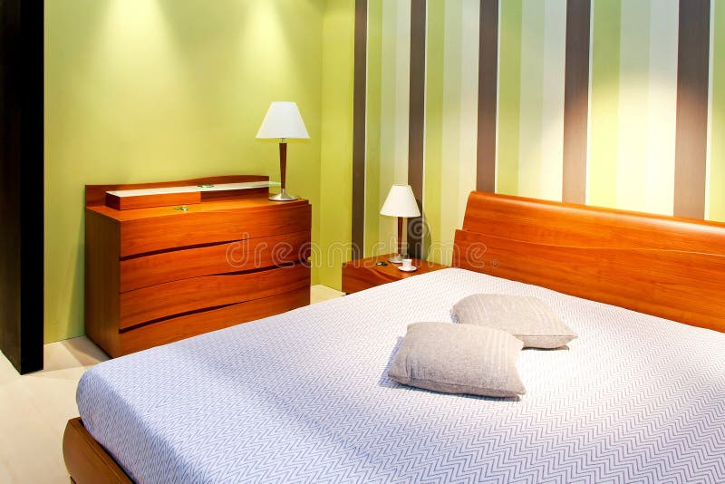 Bedroom green line royalty free stock photo