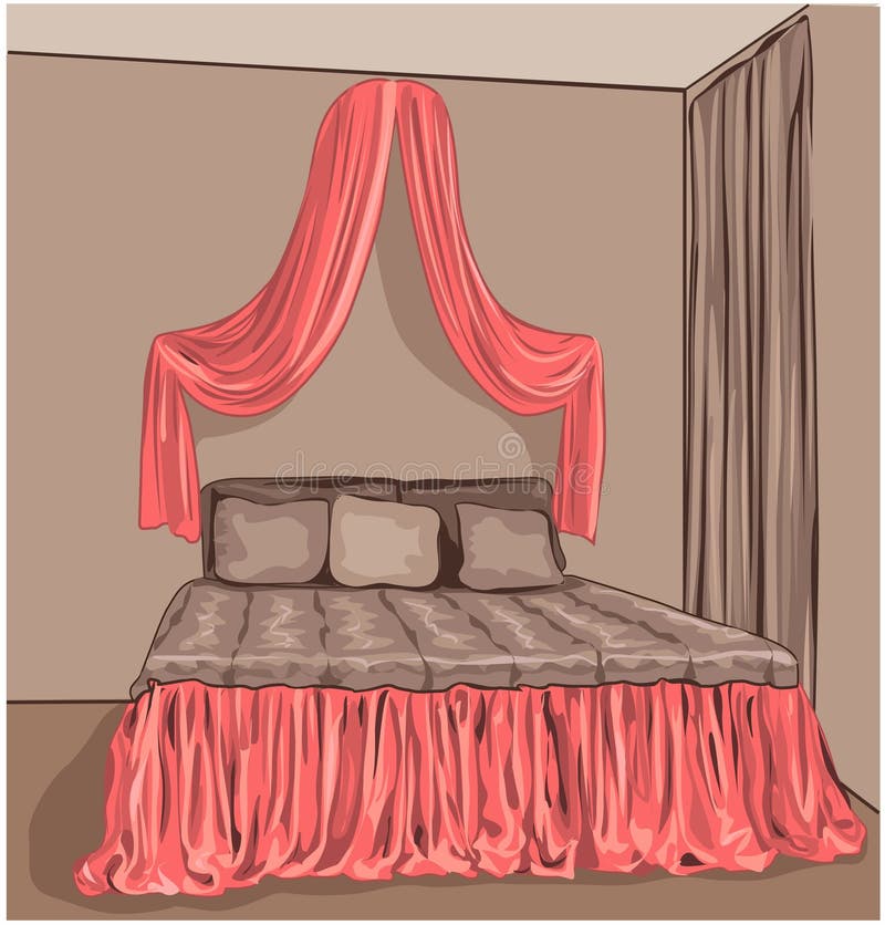 Bedroom interior. stock vector. Illustration of apartment - 59267008