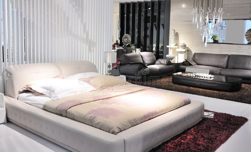 Bedroom and living room royalty free stock photography