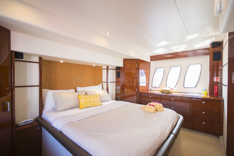 Bedroom with Boat Model on Side Table Stock Photo Image of decor