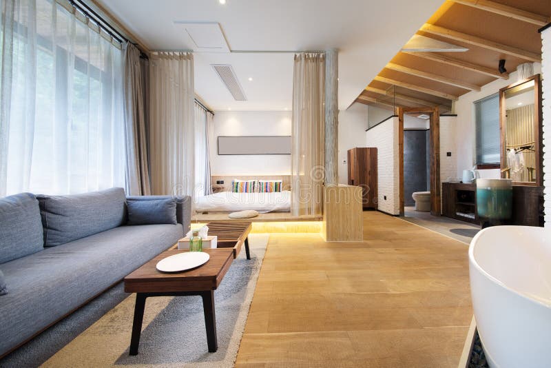 Hotel bedroom stock image. Image of artwork, bedroom 136838797