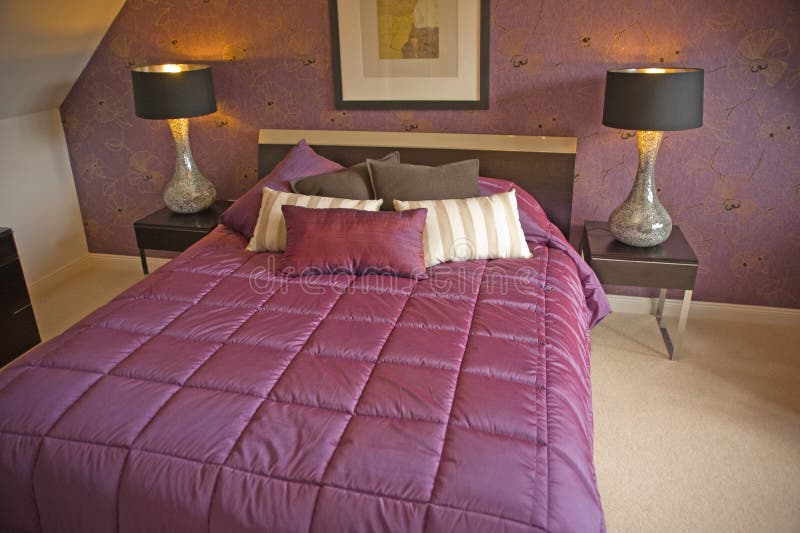 Bedroom in purple.