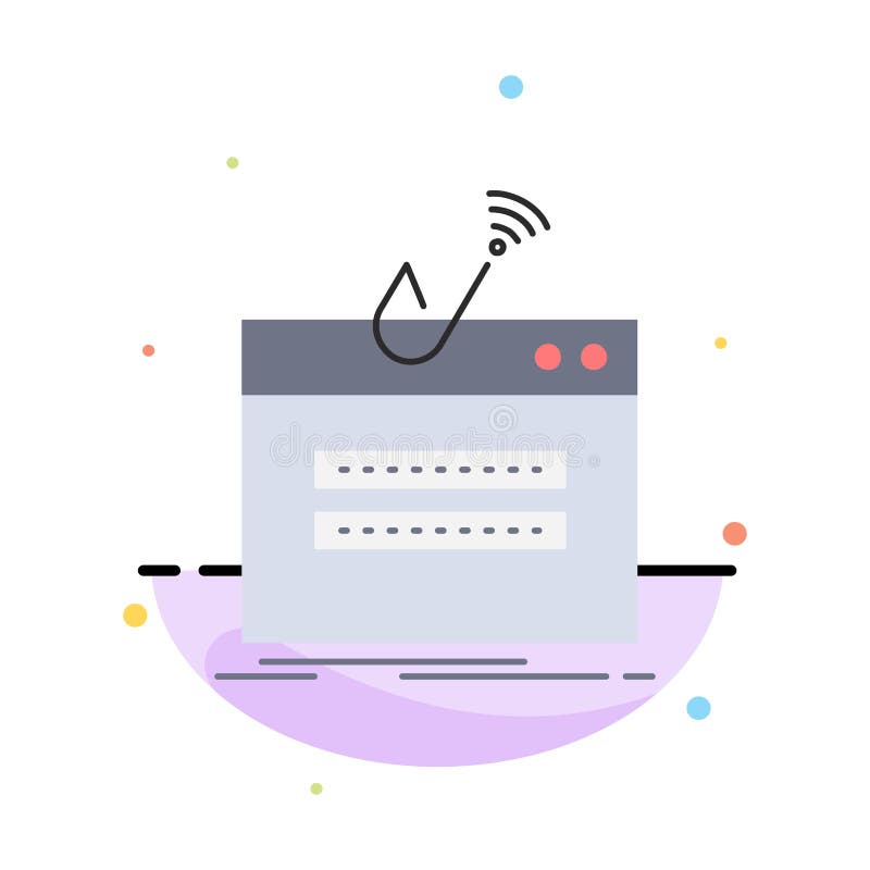 bedrägeri internet, inloggning, lösenord, för färgsymbol för stöld plan vektor royaltyfri illustrationer bedrägeri internet, inloggning, lösenord, för färgsymbol för stöld plan vektor royaltyfri illustrationer
