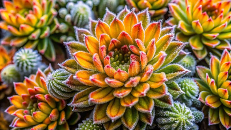 Bedövning av blommor och blad av espeletia killipii : en detaljerad, aigenererad fotorealistisk bild royaltyfri illustrationer