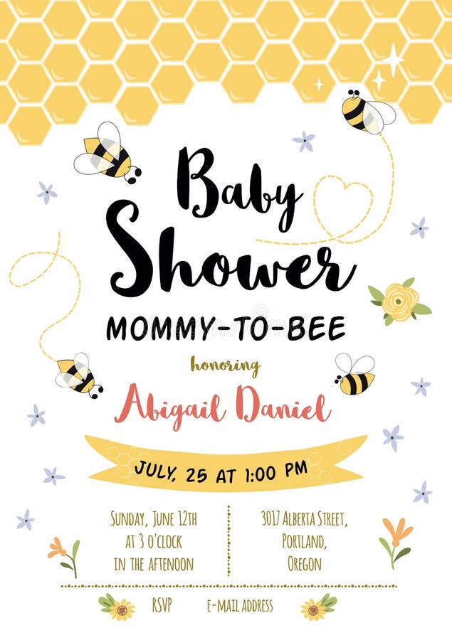 A Little Honey is on the Way Invitation Honey Bee Baby Shower Invitation