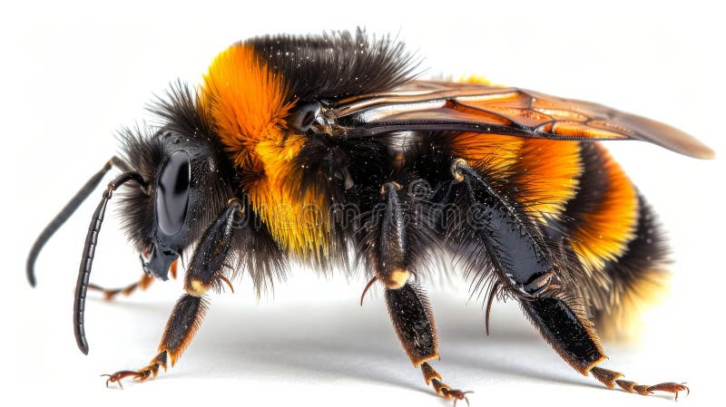 Bee Close Up on White Background royalty free stock images