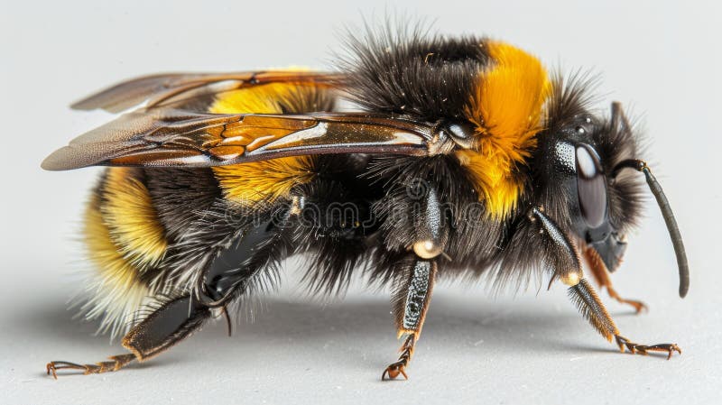 Bee Close Up on White Background stock photos