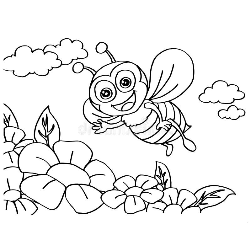 Bee Coloring Pages vector