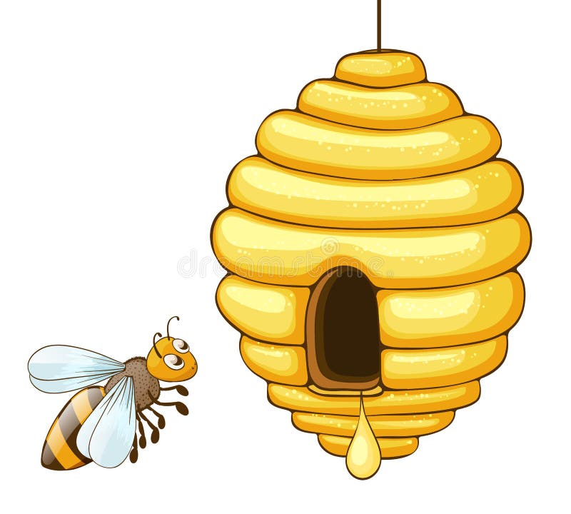 Bee flying vector illustration